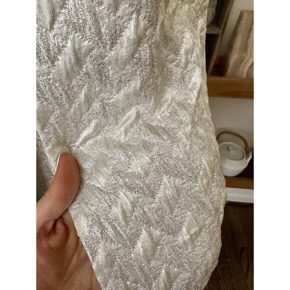 Vintage 60’s Nan Leslie Silver Metallic Quilted Mod Midi Dress - Picture 7 of 11